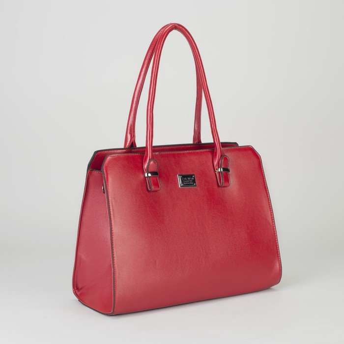 Сумка женская, отдел с перегородкой на молнии, 2 наружных кармана, цвет красный