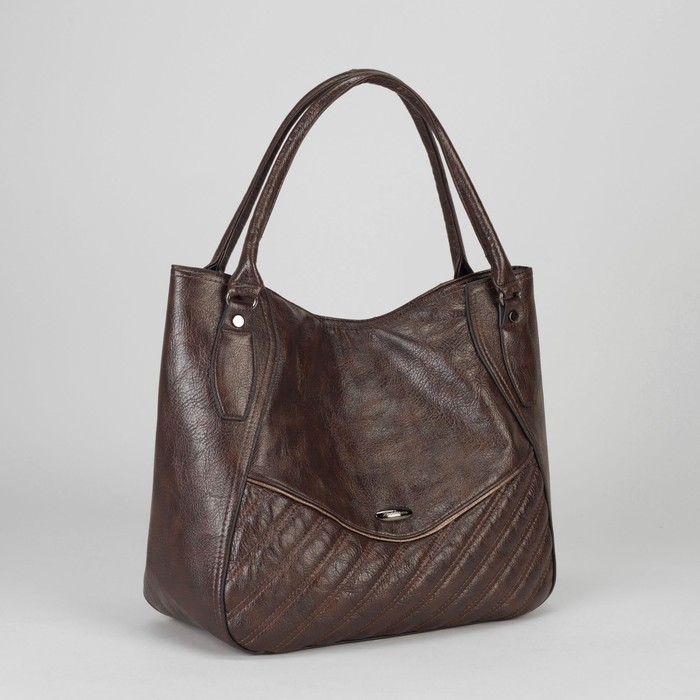 Сумка женская, отдел на молнии, наружный карман, цвет коричневый