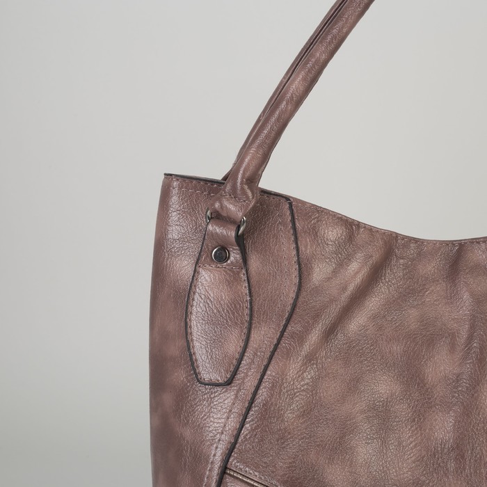 Сумка женская, отдел на молнии, наружный карман, цвет пудровый