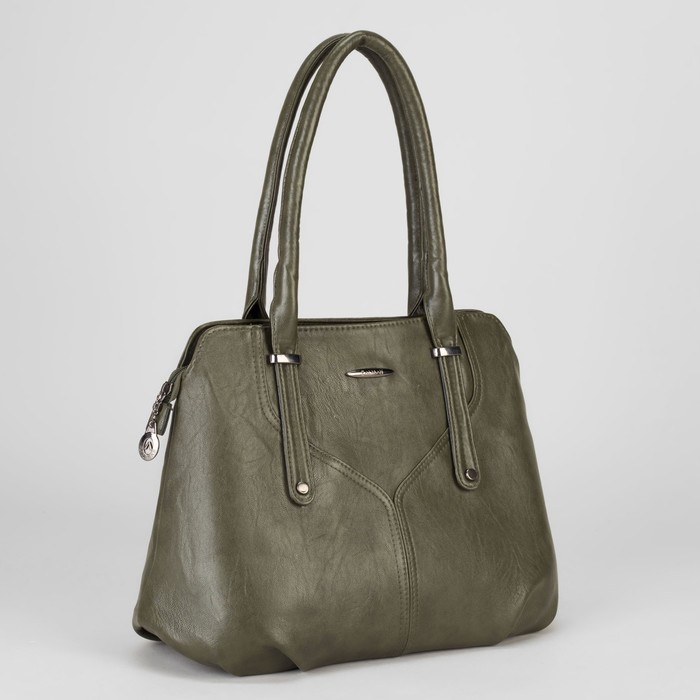 Сумка женская, отдел с перегородкой на молнии, наружный карман, цвет зелёный