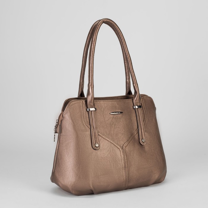 Сумка женская, отдел с перегородкой на молнии, наружный карман, цвет золотой