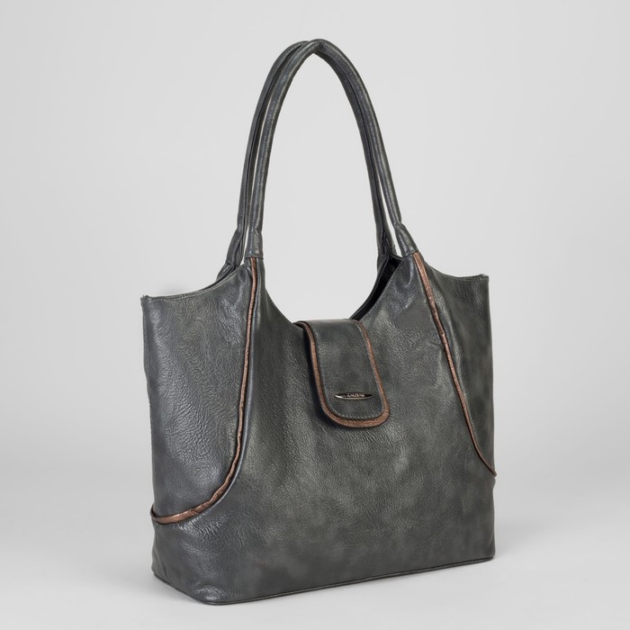 Сумка женская, отдел с перегородкой на молнии, наружный карман, цвет серый