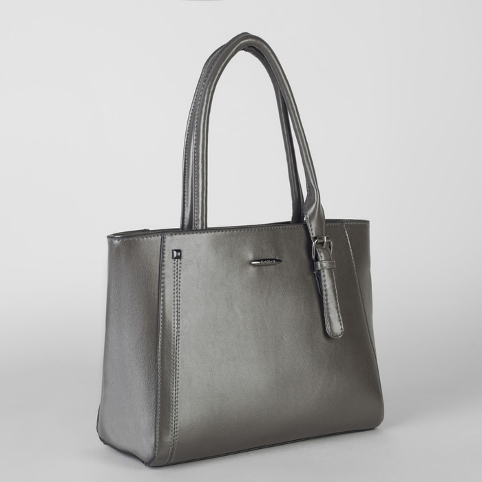 Сумка женская, отдел с перегородкой на молнии, наружный карман, цвет серый