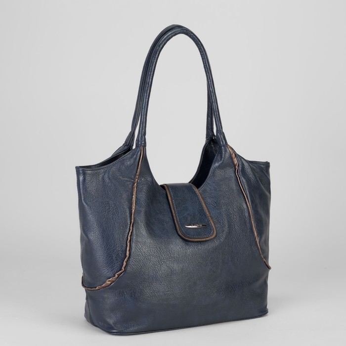 Сумка женская, отдел с перегородкой на молнии, наружный карман, цвет синий