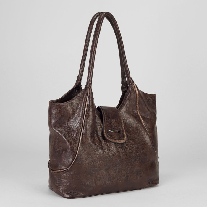 Сумка женская, отдел с перегородкой на молнии, наружный карман, цвет коричневый