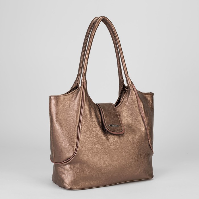 Сумка женская, отдел с перегородкой на молнии, наружный карман, цвет пудровый