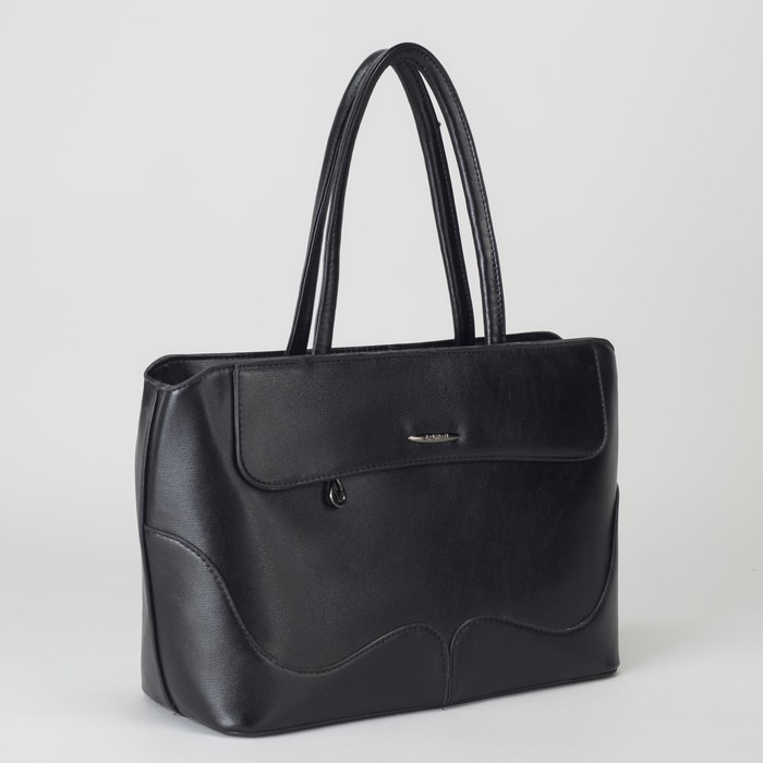 Сумка женская, отдел с перегородкой на молнии, 2 наружных кармана, цвет чёрный