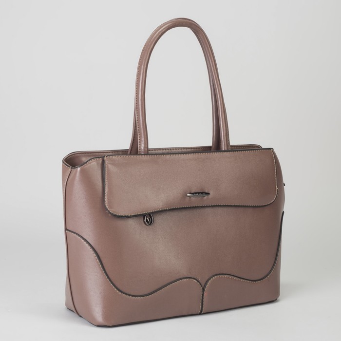 Сумка женская, отдел с перегородкой на молнии, 2 наружных кармана, цвет пудровый