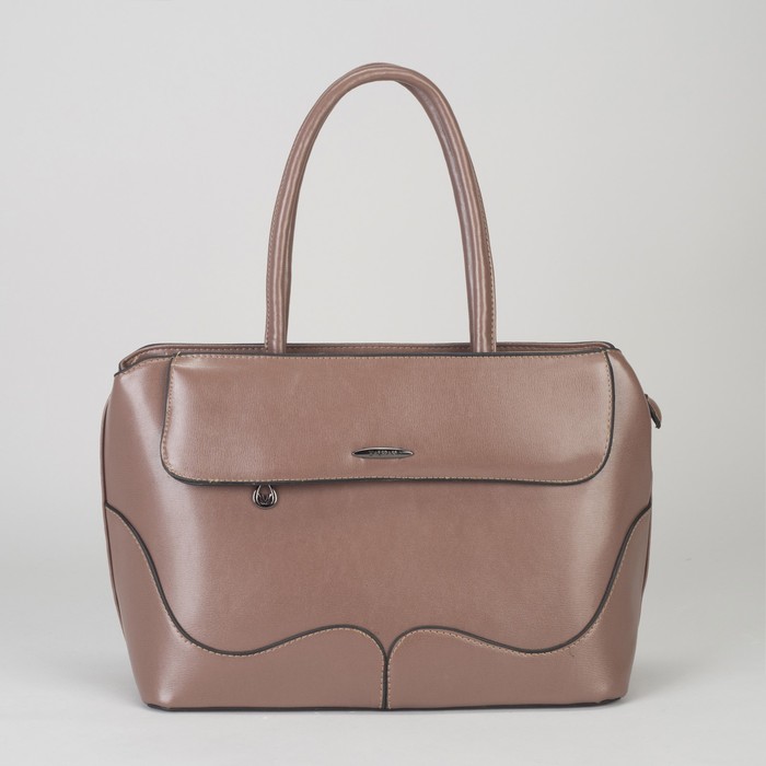 Сумка женская, отдел с перегородкой на молнии, 2 наружных кармана, цвет пудровый