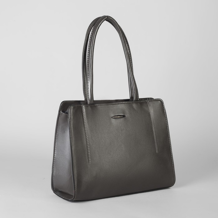 Сумка женская, отдел с перегородкой на молнии, наружный карман, цвет серый