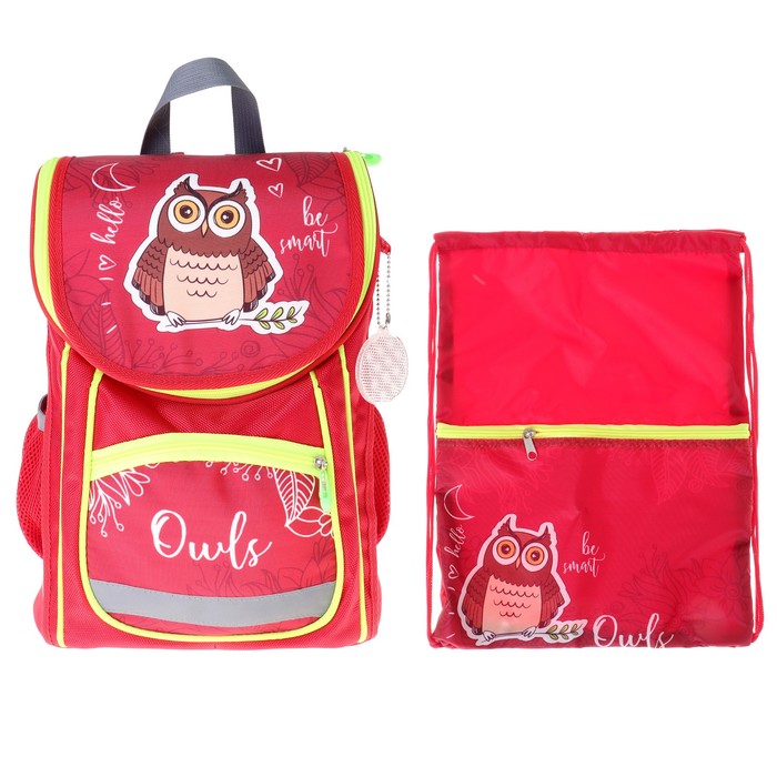 Ранец Стандарт Luris Первоклашка 34*25*13 дев + мешок д/обуви "Сова"