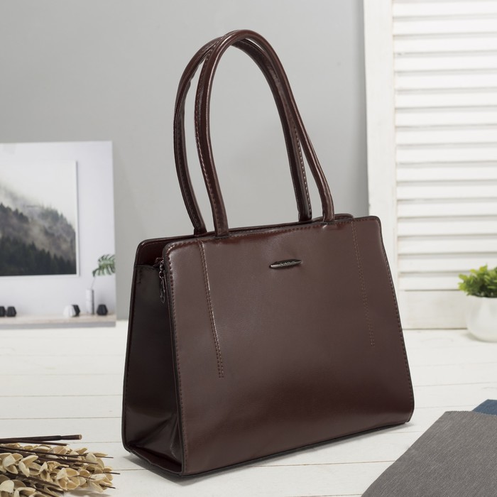 Сумка женская, отдел с перегородкой на молнии, наружный карман, цвет шоколадный