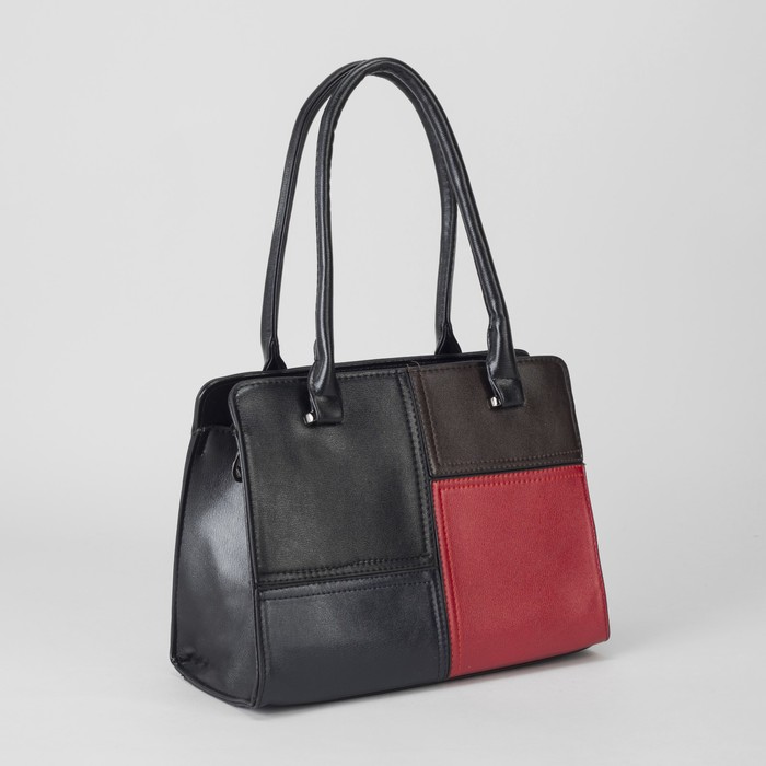 Сумка женская, отдел с перегородкой на молнии, наружный карман, цвет чёрный