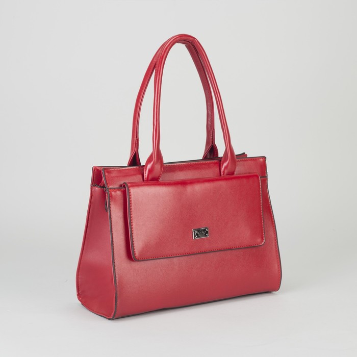 Сумка женская, отдел с перегородкой на молнии, 2 наружных кармана, цвет красный