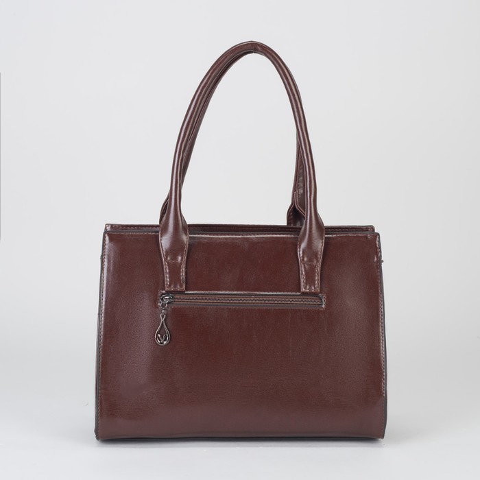 Сумка женская, отдел с перегородкой на молнии, 2 наружных кармана, цвет коричневый