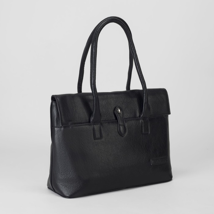 Сумка женская, отдел на молнии, 2 наружных кармана, цвет чёрный