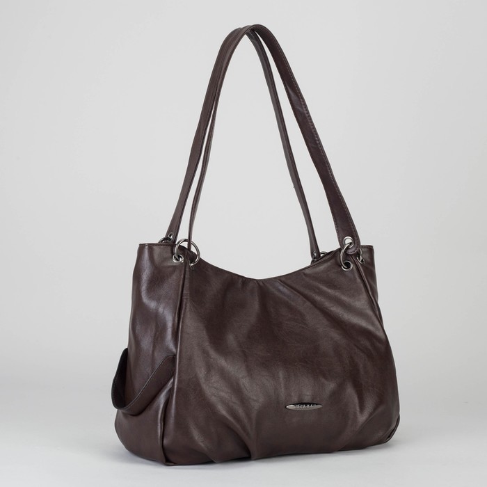 Сумка женская, отдел с перегородкой на молнии, наружный карман, цвет коричневый