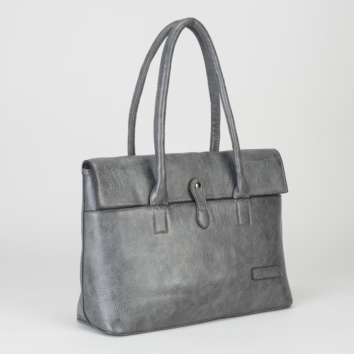 Сумка женская, отдел на молнии, 2 наружных кармана, цвет серебристый