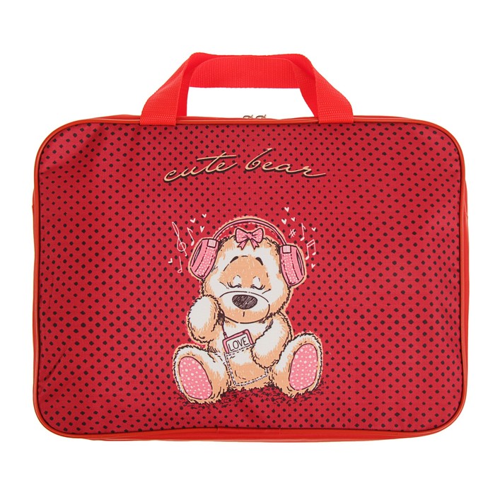 Папка с ручками текстиль А4 70 мм 370*270 Luris "Мишка"