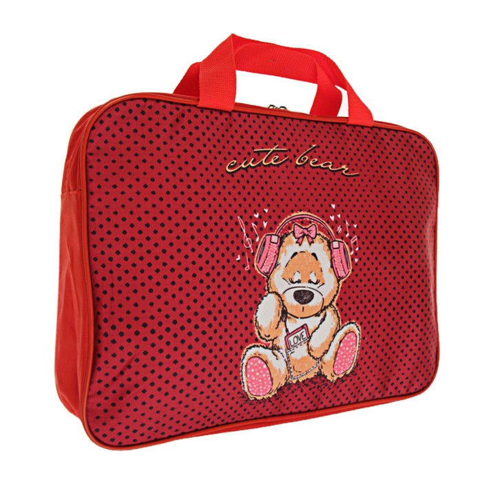 Папка с ручками текстиль А4 70 мм 370*270 Luris "Мишка"