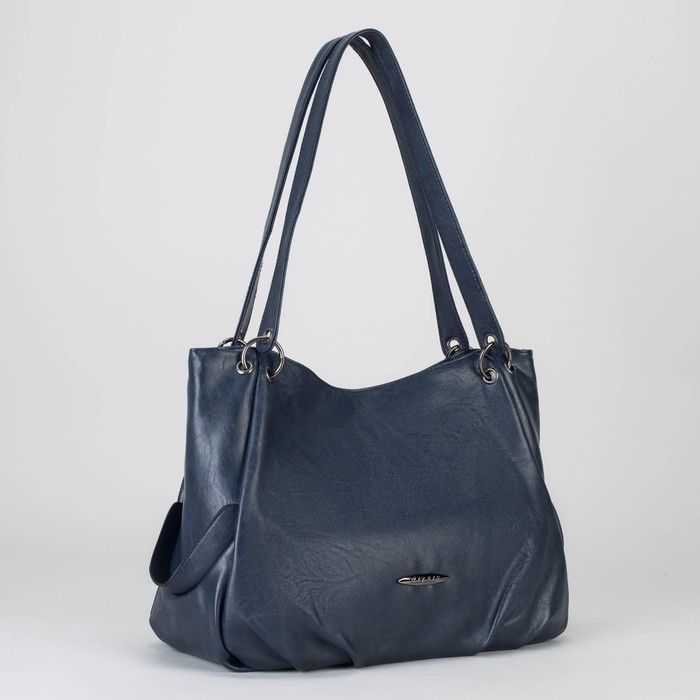 Сумка женская, отдел с перегородкой на молнии, наружный карман, цвет синий