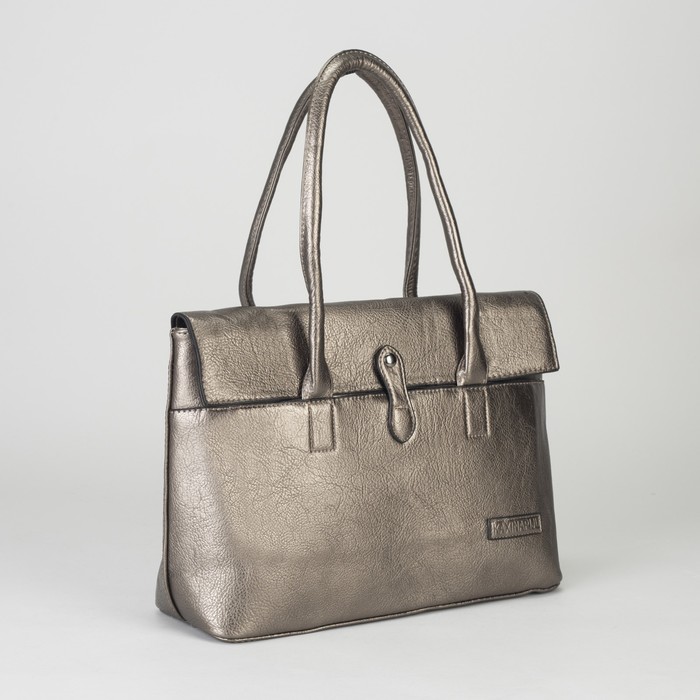 Сумка женская, отдел на молнии, 2 наружных кармана, цвет золотой