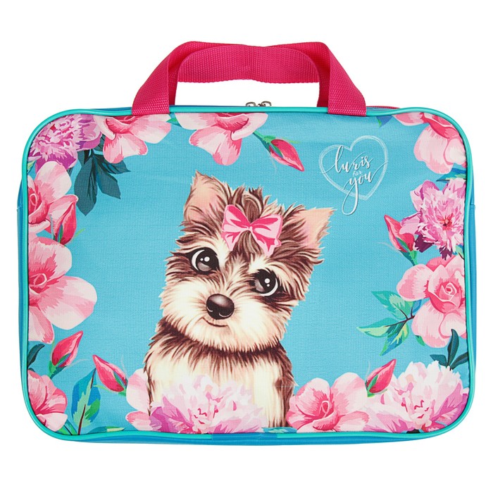 Папка с ручками текстиль А4 70 мм 370*270 Luris "Собачка"