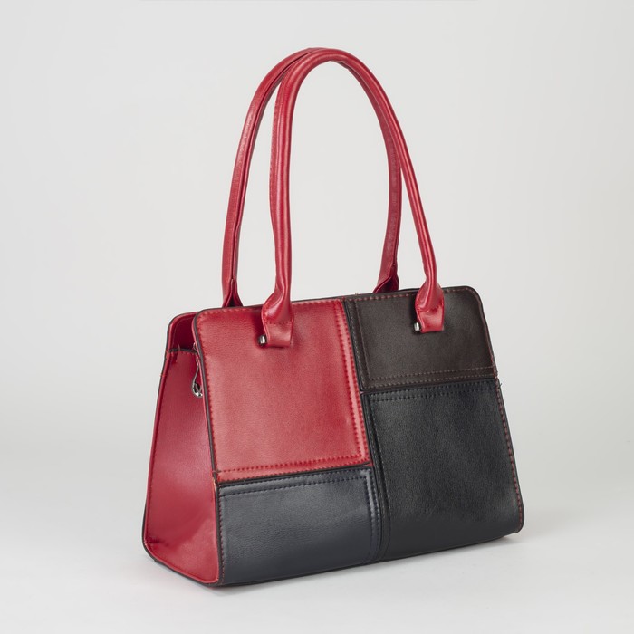 Сумка женская, отдел с перегородкой на молнии, наружный карман, цвет красный