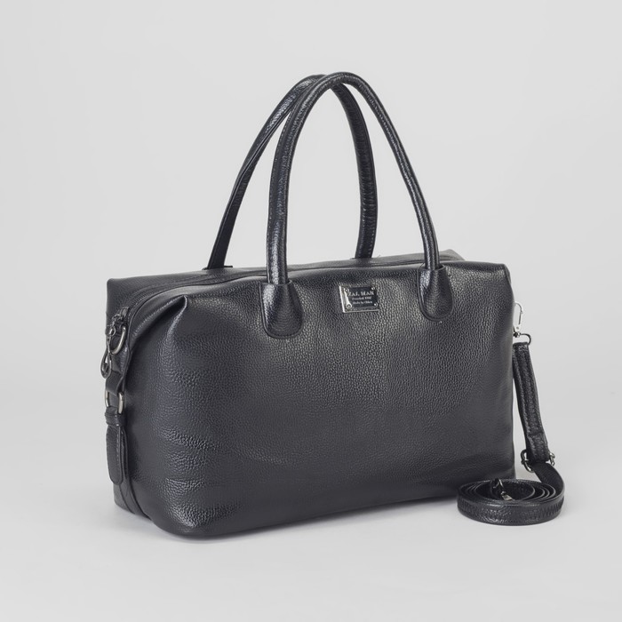 Сумка женская, отдел на молнии, наружный карман, длинный ремень, цвет чёрный