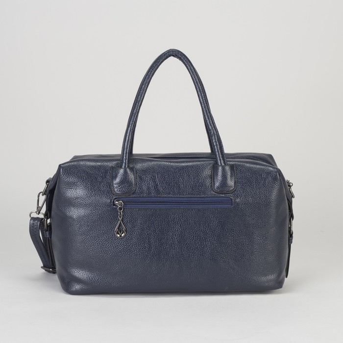 Сумка женская, отдел на молнии, наружный карман, длинный ремень, цвет синий