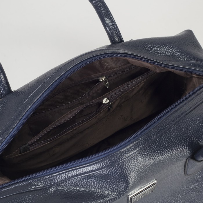 Сумка женская, отдел на молнии, наружный карман, длинный ремень, цвет синий