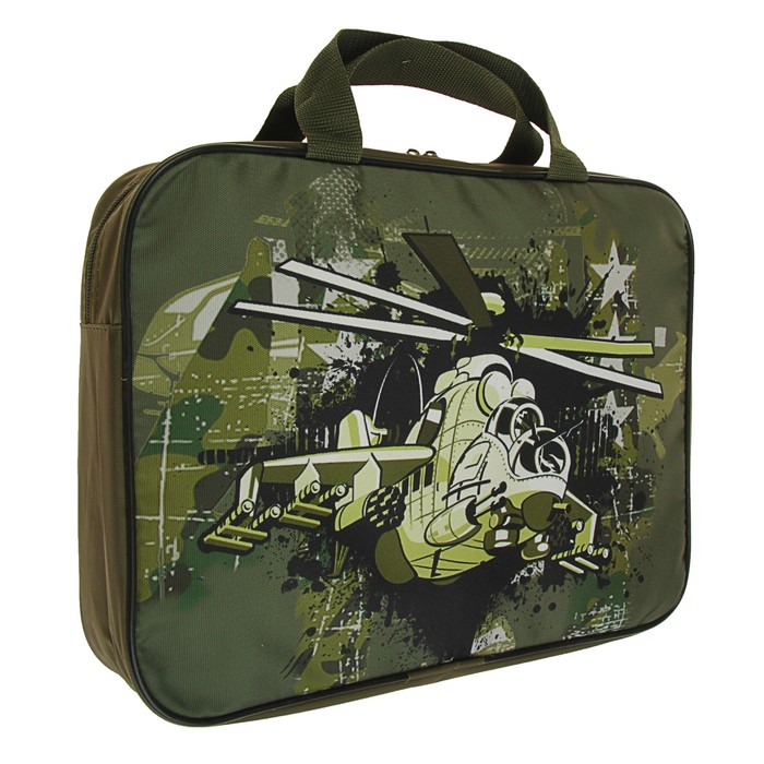 Папка с ручками текстиль А4 70 мм 370*270 Luris "Вертолет"