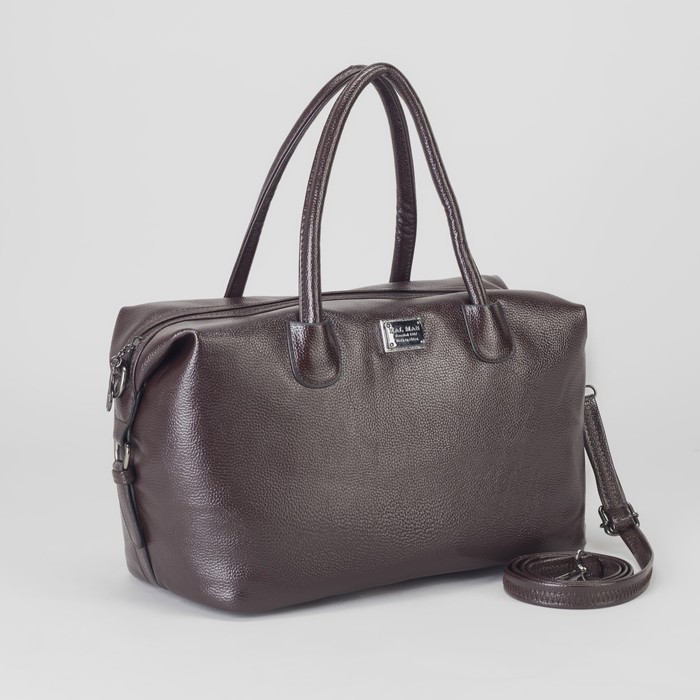 Сумка женская, отдел на молнии, наружный карман, длинный ремень, цвет кофе