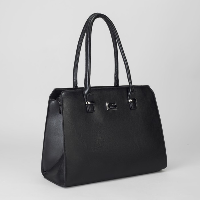 Сумка женская, отдел с перегородкой на молнии, 2 наружных кармана, цвет чёрный