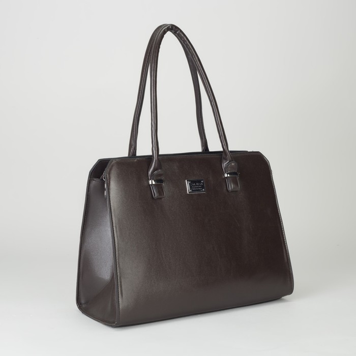 Сумка женская, отдел с перегородкой на молнии, 2 наружных кармана, цвет коричневый