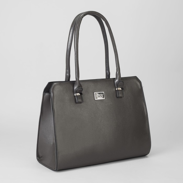 Сумка женская, отдел с перегородкой на молнии, 2 наружных кармана, цвет серый