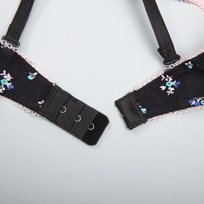 Комплект нижнего белья (бюстальтер, трусы) 6686 цвет чёрный, 75С (факт 85B), р-р 44-46 (L)