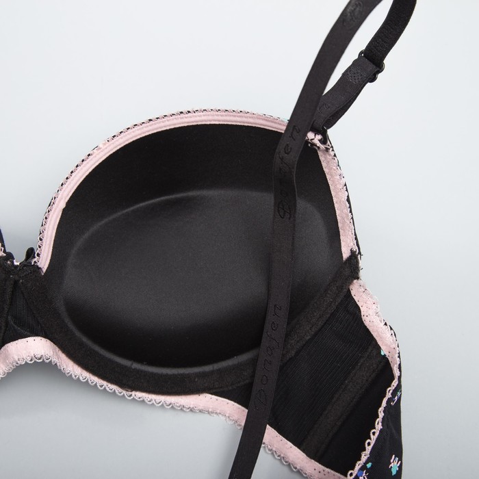 Комплект нижнего белья (бюстальтер, трусы) 6686 цвет чёрный, 75С (факт 85B), р-р 44-46 (L)