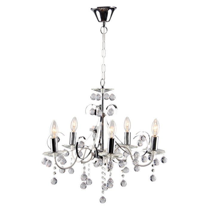 Люстра "Luvr" 5х60Вт E14 хром-прозрачный 52х52х83см.