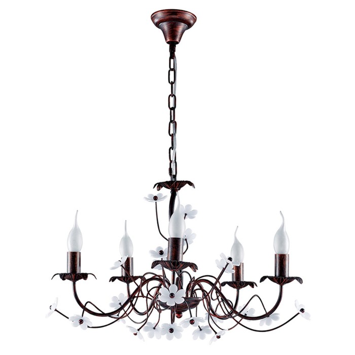 Люстра "Anessi" 5х60Вт E14 кофе-медь 59х59х70см.