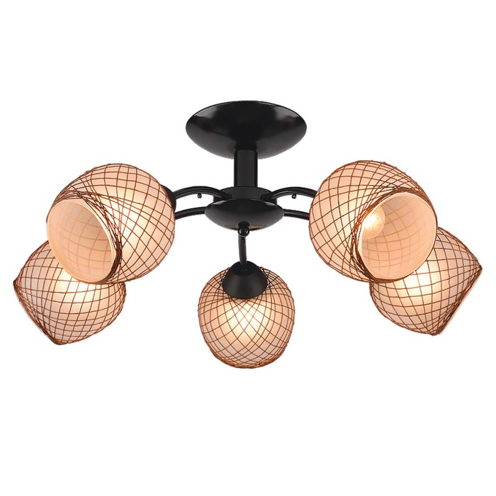 Люстра "Zephyr" 5х40W E27 черный 50х50х32см.