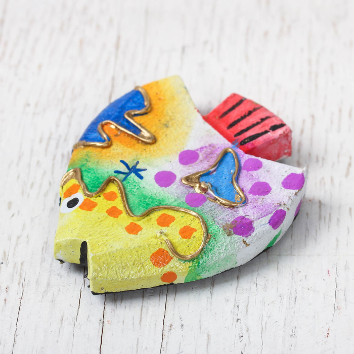 Магнит дерево "Рыбка" 9х5х1,1 см МИКС