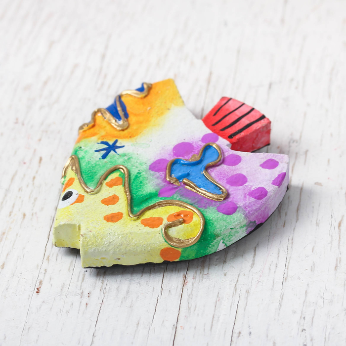 Магнит дерево "Рыбка" 9х5х1,1 см МИКС