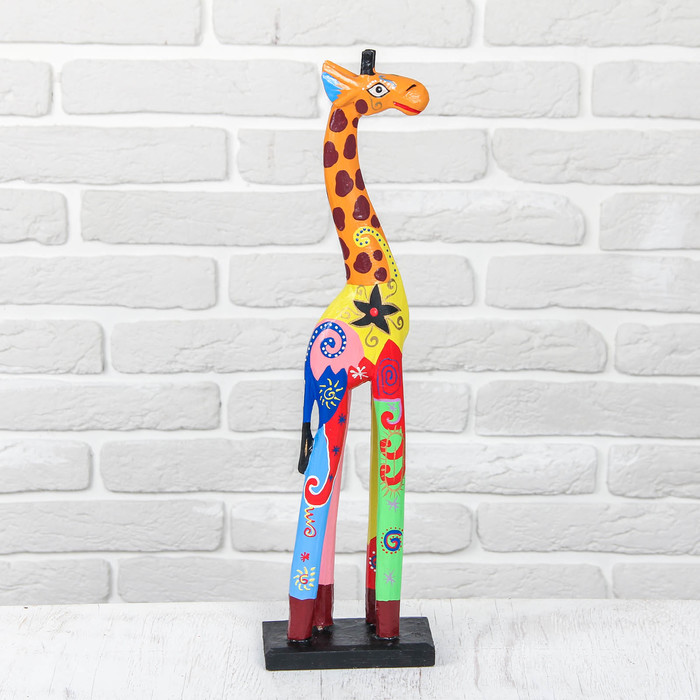 Сувенир дерево "Цветной жираф" 14х9х50 см