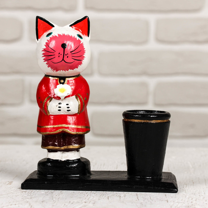 Подставка под ручки и карандаши &quot;Котик&quot; 13,5х7х17 см