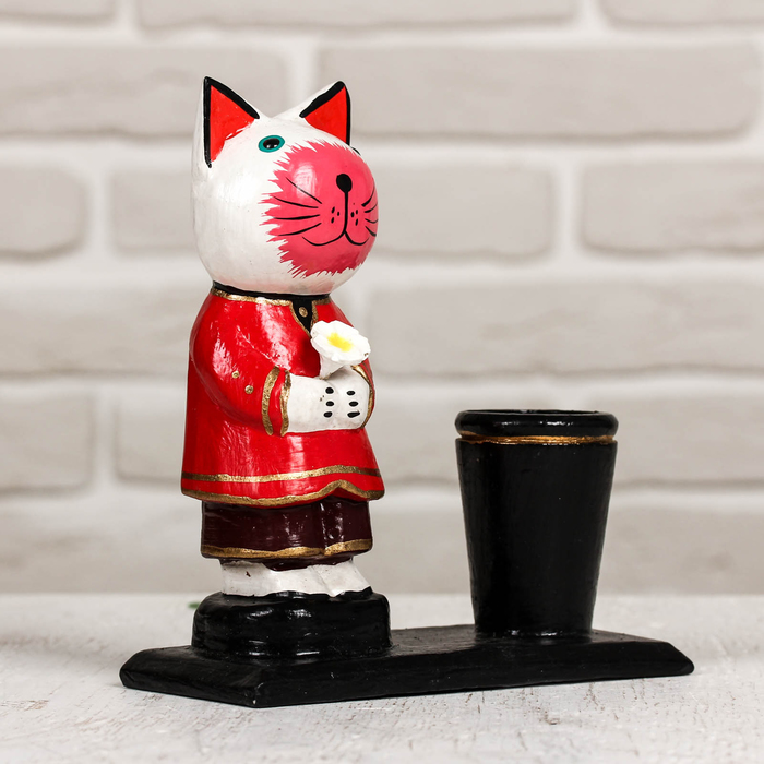 Подставка под ручки и карандаши "Котик" 13,5х7х17 см