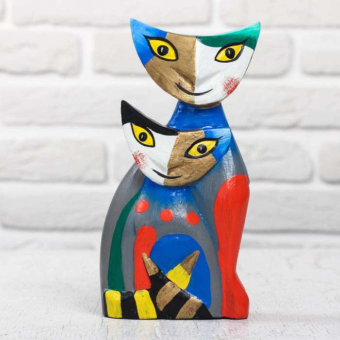 Сувенир дерево "Пара кошек" 9х5,5х19 см