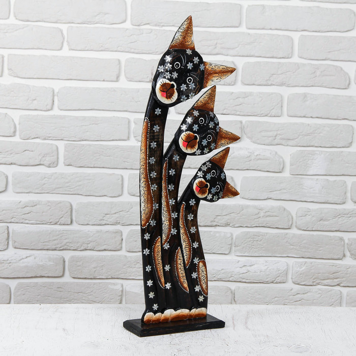 Сувенир дерево "Три кошки" 25х8х65 см