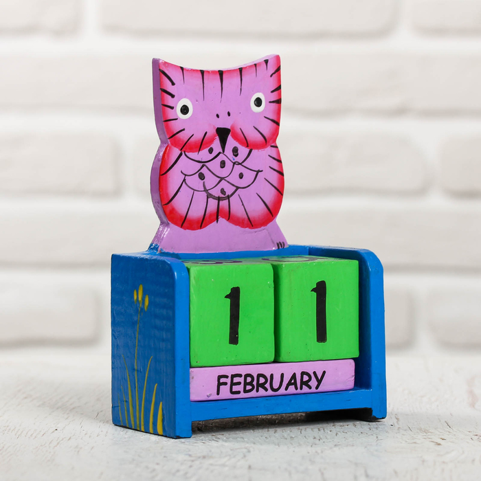 Деревянный календарь "Сова" 10х5х13 см