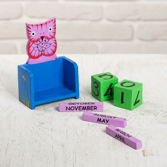 Деревянный календарь "Сова" 10х5х13 см